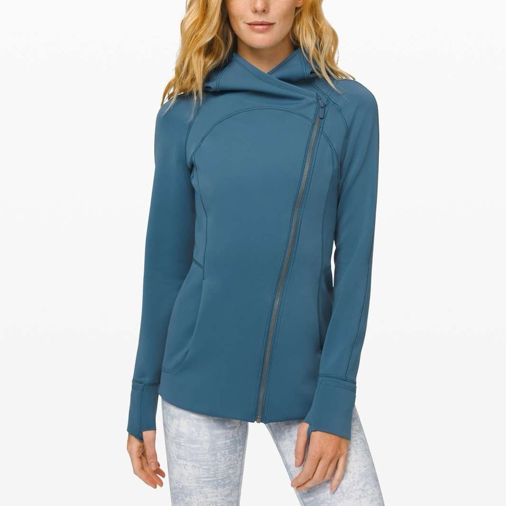 EUC Lululemon Every Journey Hoodie Spacer In Petrol Blue - Size 8